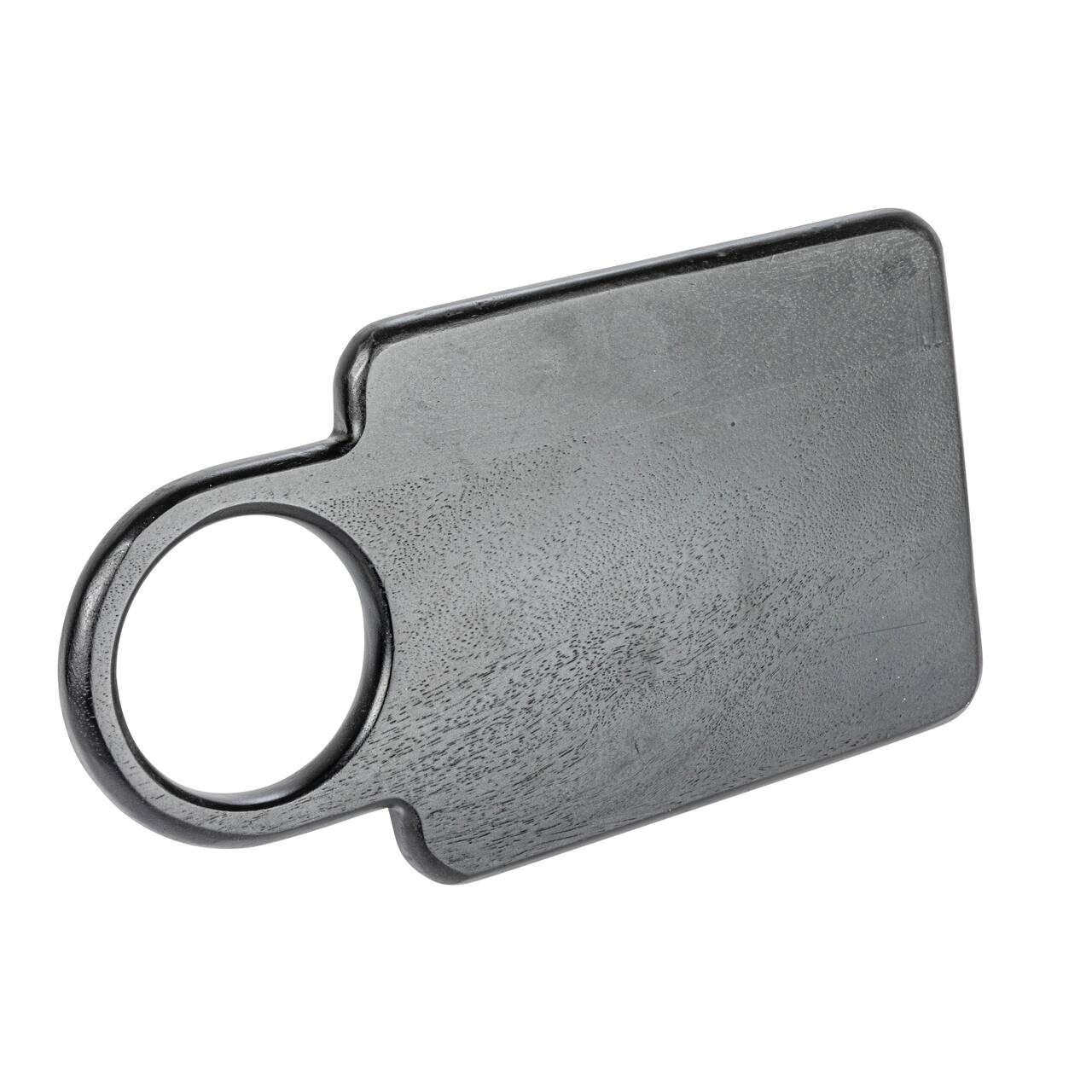 Hello Honey® 12" Black Modern Wood Cutting or Charcuterie Board with Handle